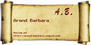Arend Barbara névjegykártya